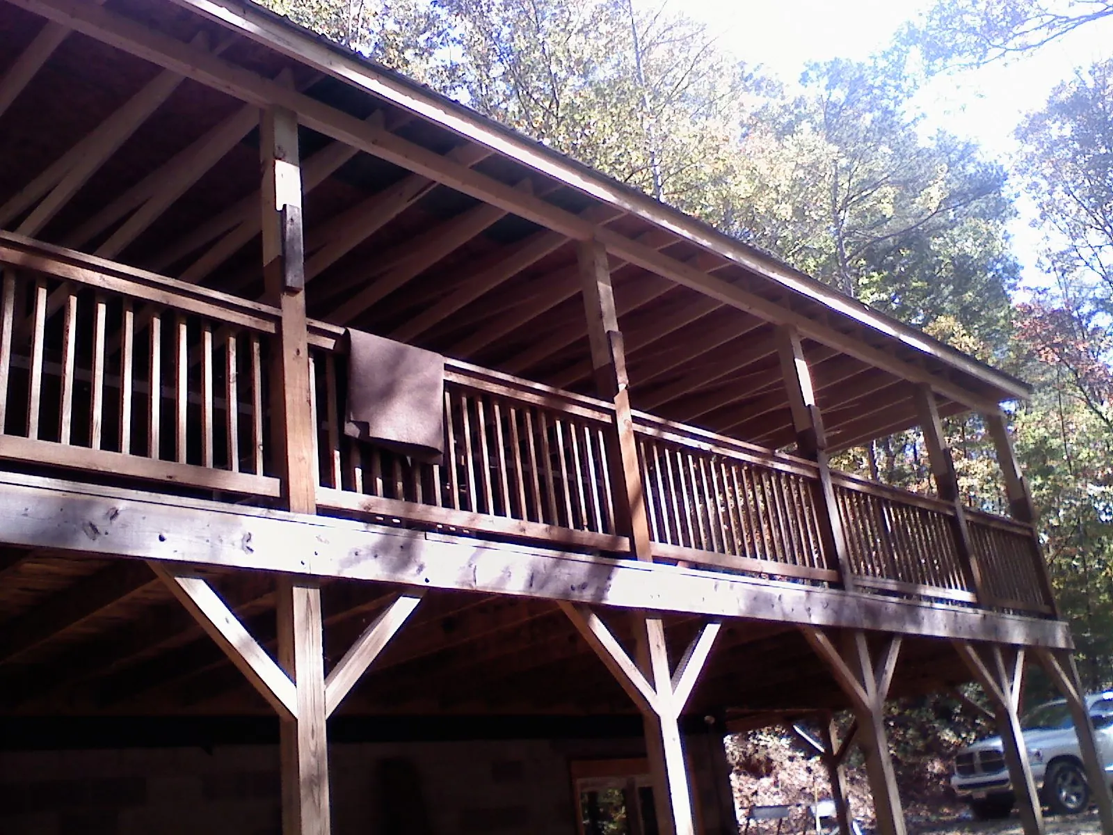 Timber framing under a new elevated porch and deck — Roof Leak Repair in Shoshone by Roofing Brothers